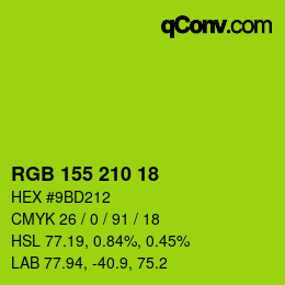 Color code: RGB 155 210 18 | qconv.com