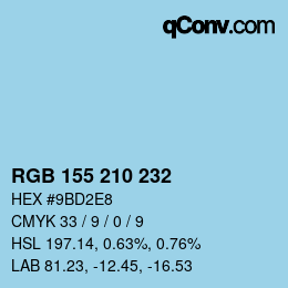 Color code: RGB 155 210 232 | qconv.com