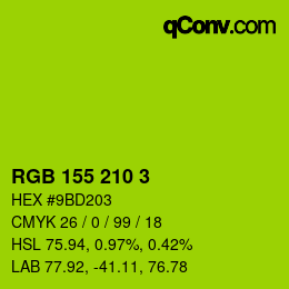 Color code: RGB 155 210 3 | qconv.com