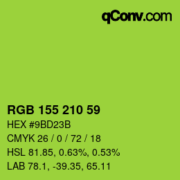 カラーコード: RGB 155 210 59 | qconv.com