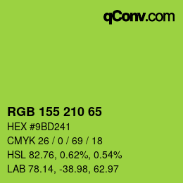 Color code: RGB 155 210 65 | qconv.com