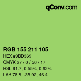 カラーコード: RGB 155 211 105 | qconv.com