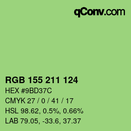 カラーコード: RGB 155 211 124 | qconv.com