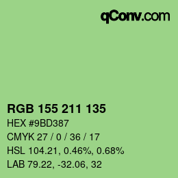 Color code: RGB 155 211 135 | qconv.com