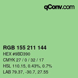 Color code: RGB 155 211 144 | qconv.com