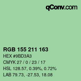 Color code: RGB 155 211 163 | qconv.com