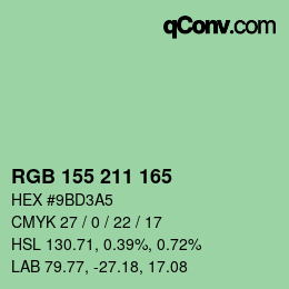 Color code: RGB 155 211 165 | qconv.com