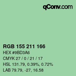 Color code: RGB 155 211 166 | qconv.com