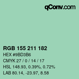 Color code: RGB 155 211 182 | qconv.com