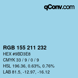 Color code: RGB 155 211 232 | qconv.com