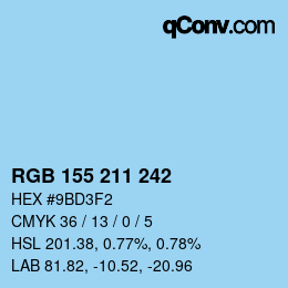 カラーコード: RGB 155 211 242 | qconv.com