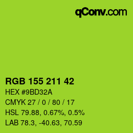 カラーコード: RGB 155 211 42 | qconv.com