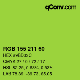 颜色代码: RGB 155 211 60 | qconv.com