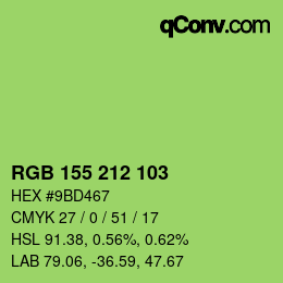 Color code: RGB 155 212 103 | qconv.com