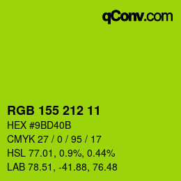 Color code: RGB 155 212 11 | qconv.com