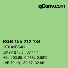 カラーコード: RGB 155 212 134 | qconv.com