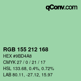 Color code: RGB 155 212 168 | qconv.com