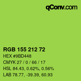 Color code: RGB 155 212 72 | qconv.com