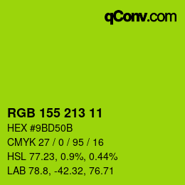 Color code: RGB 155 213 11 | qconv.com