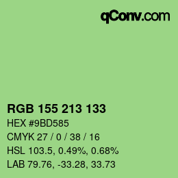 カラーコード: RGB 155 213 133 | qconv.com