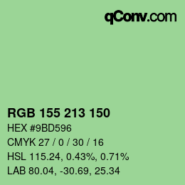 カラーコード: RGB 155 213 150 | qconv.com