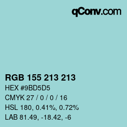 颜色代码: RGB 155 213 213 | qconv.com