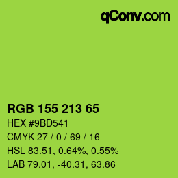 Color code: RGB 155 213 65 | qconv.com