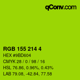 Color code: RGB 155 214 4 | qconv.com