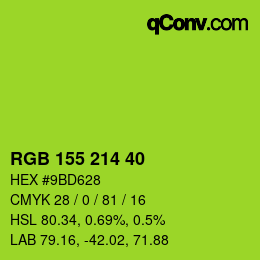 Color code: RGB 155 214 40 | qconv.com