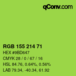 颜色代码: RGB 155 214 71 | qconv.com