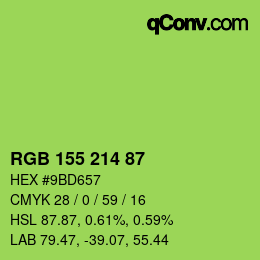 颜色代码: RGB 155 214 87 | qconv.com