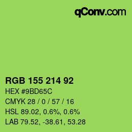 颜色代码: RGB 155 214 92 | qconv.com
