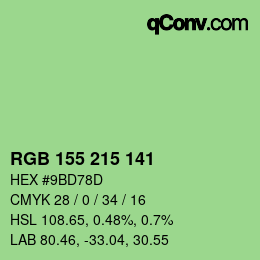 カラーコード: RGB 155 215 141 | qconv.com