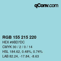 Color code: RGB 155 215 220 | qconv.com