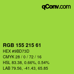 颜色代码: RGB 155 215 61 | qconv.com