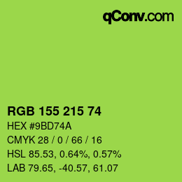 カラーコード: RGB 155 215 74 | qconv.com