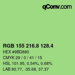 カラーコード: RGB 155 216.8 128.4 | qconv.com