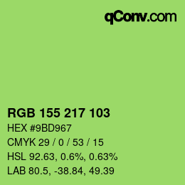 カラーコード: RGB 155 217 103 | qconv.com