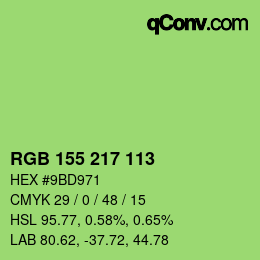 Color code: RGB 155 217 113 | qconv.com