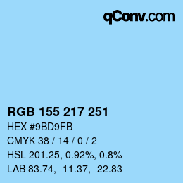 Color code: RGB 155 217 251 | qconv.com