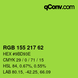 Color code: RGB 155 217 62 | qconv.com