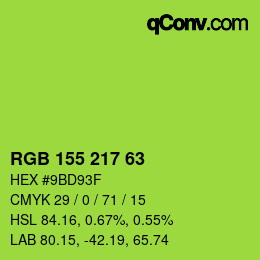 Color code: RGB 155 217 63 | qconv.com