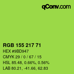 カラーコード: RGB 155 217 71 | qconv.com