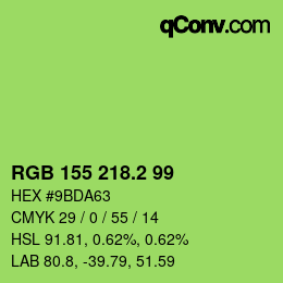 カラーコード: RGB 155 218.2 99 | qconv.com