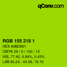 カラーコード: RGB 155 218 1 | qconv.com