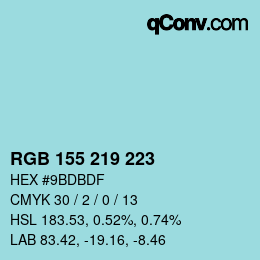颜色代码: RGB 155 219 223 | qconv.com