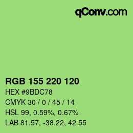 カラーコード: RGB 155 220 120 | qconv.com