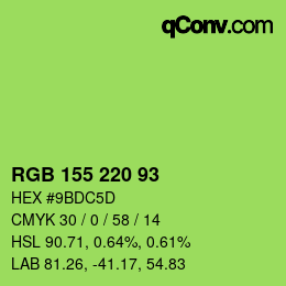 Color code: RGB 155 220 93 | qconv.com
