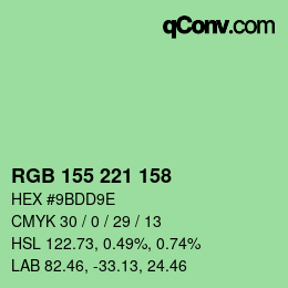 Color code: RGB 155 221 158 | qconv.com