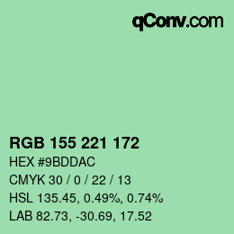 Color code: RGB 155 221 172 | qconv.com